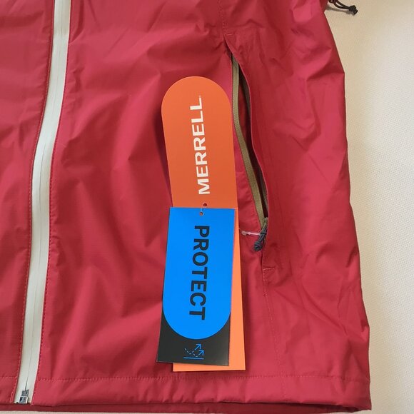 NWT Merrell Rain Jacket Waterproof Red Men’s Medium New - Picture 4 of 11